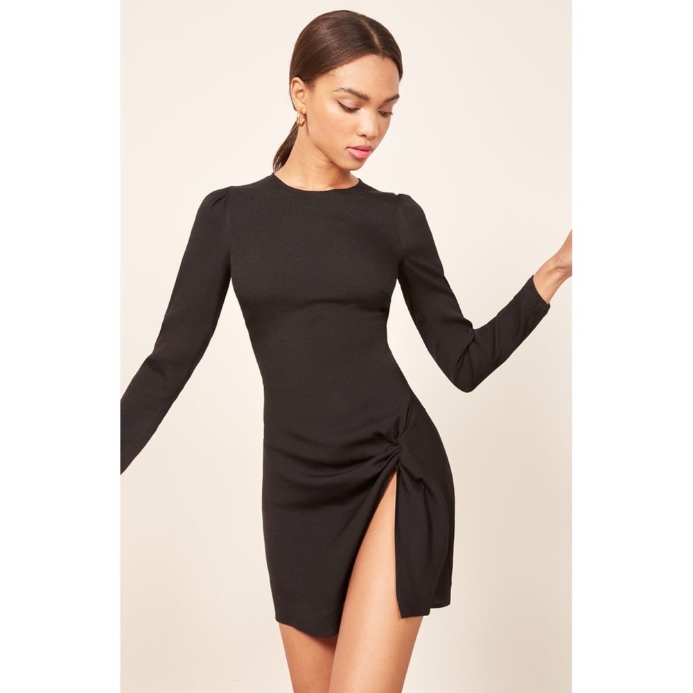 NWT✨REFORMATION Cara Mini Dress Black